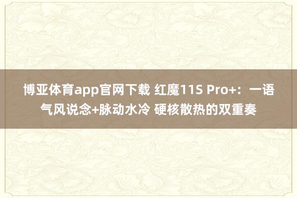 博亚体育app官网下载 红魔11S Pro+：一语气风说念+脉动水冷 硬核散热的双重奏