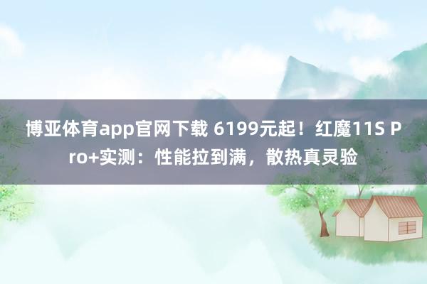 博亚体育app官网下载 6199元起！红魔11S Pro+实测：性能拉到满，散热真灵验