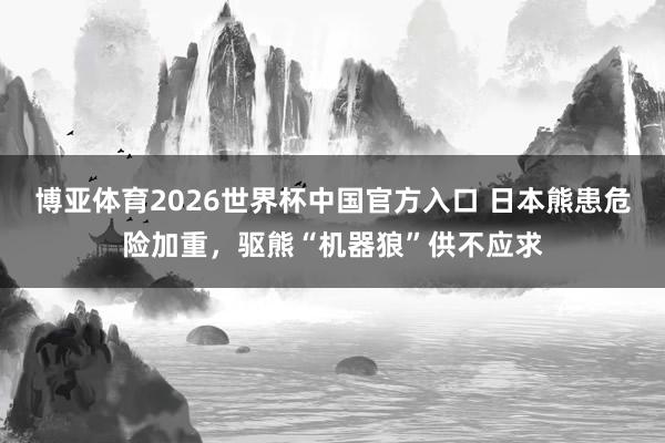 博亚体育2026世界杯中国官方入口 日本熊患危险加重，驱熊“机器狼”供不应求