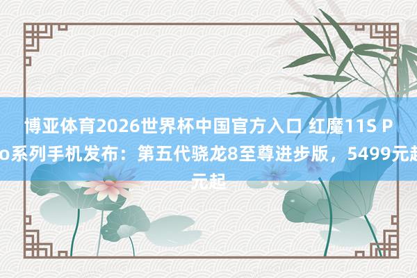 博亚体育2026世界杯中国官方入口 红魔11S Pro系列手机发布:第五代骁龙8至尊进步版,5499元起
