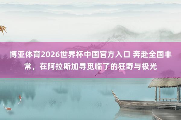 博亚体育2026世界杯中国官方入口 奔赴全国非常,在阿拉斯加寻觅临了的狂野与极光