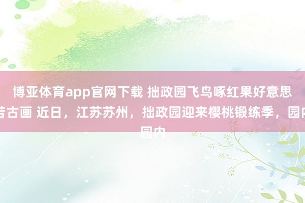 博亚体育app官网下载 拙政园飞鸟啄红果好意思若古画 近日，江苏苏州，拙政园迎来樱桃锻练季，园内