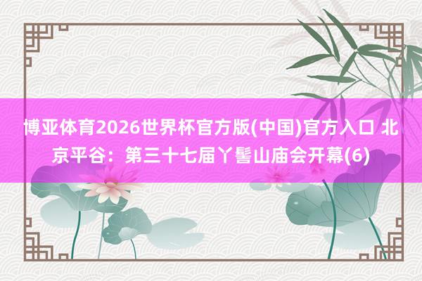 博亚体育2026世界杯官方版(中国)官方入口 北京平谷：第三十七届丫髻山庙会开幕(6)