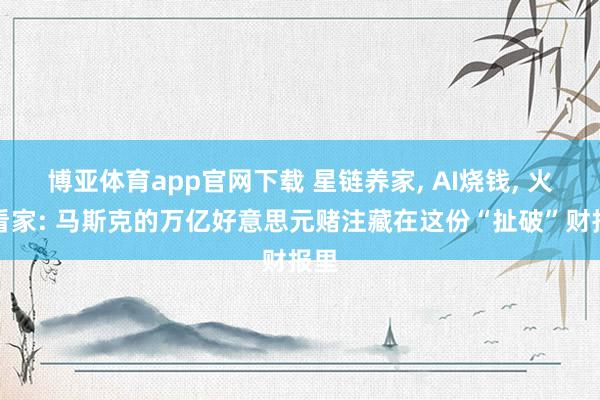 博亚体育app官网下载 星链养家, AI烧钱, 火箭看家: 马斯克的万亿好意思元赌注藏在这份“扯破”财报里