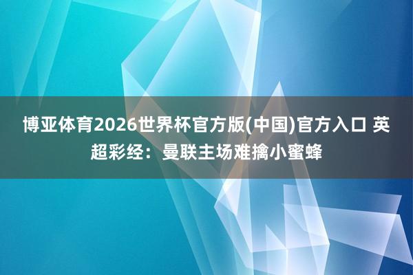 博亚体育2026世界杯官方版(中国)官方入口 英超彩经:曼联主场难擒小蜜蜂
