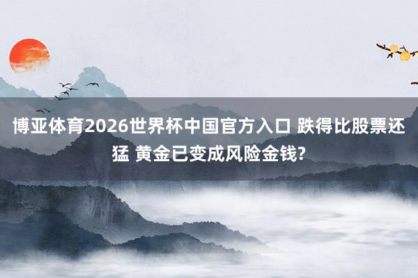 博亚体育2026世界杯中国官方入口 跌得比股票还猛 黄金已变成风险金钱?
