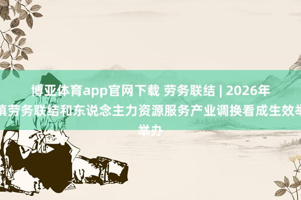 博亚体育app官网下载 劳务联结 | 2026年沪滇劳务联结和东说念主力资源服务产业调换看成生效举办