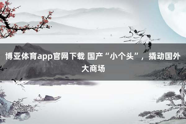 博亚体育app官网下载 国产“小个头”,撬动国外大商场