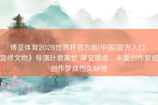 博亚体育2026世界杯官方版(中国)官方入口 《我在故宫修文物》导演叶君离世 厚交顾虑:未竟创作梦成恒久缺憾