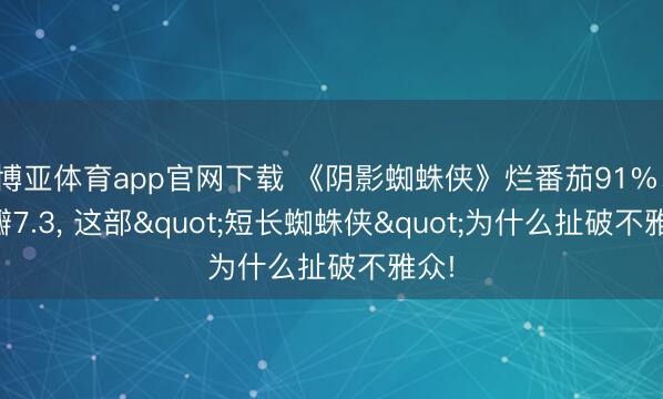 博亚体育app官网下载 《阴影蜘蛛侠》烂番茄91%、豆瓣7.3, 这部"短长蜘蛛侠"为什么扯破不雅众!